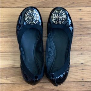 Tory Burch Caroline Black Patent Flats